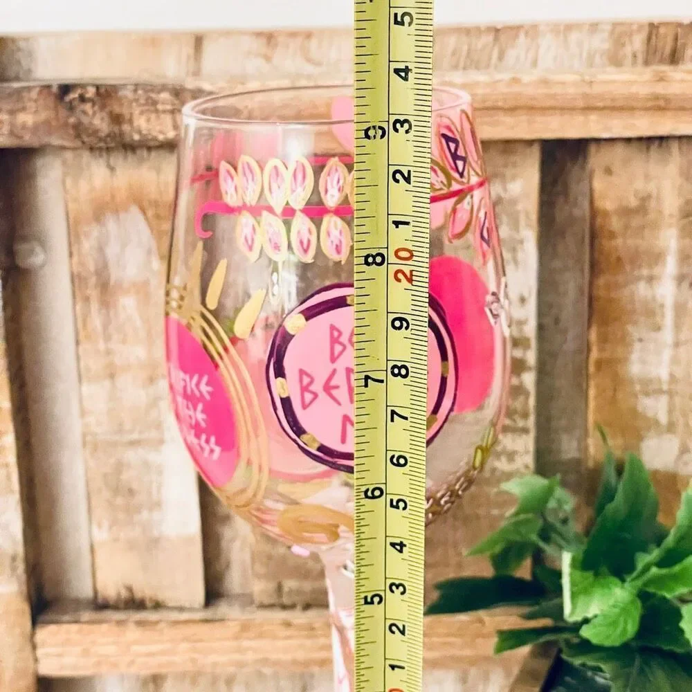 NWT Gorgeous Lolita Collector's 13 oz Birthday Goddess Pink Wine Stem Wine Glass